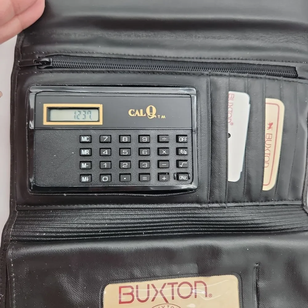 NWT - Buxton Vintage Wallet - Included Calculator, Checkbook Holder, & Picture A